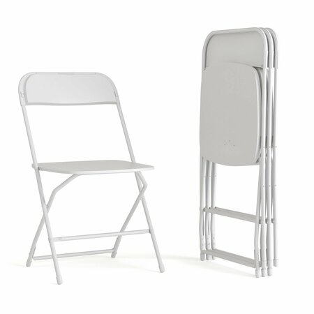 Flash Furniture 4PK Commercial Grade White Plastic Folding Chairs 4-LE-L-3-W-WH-GG